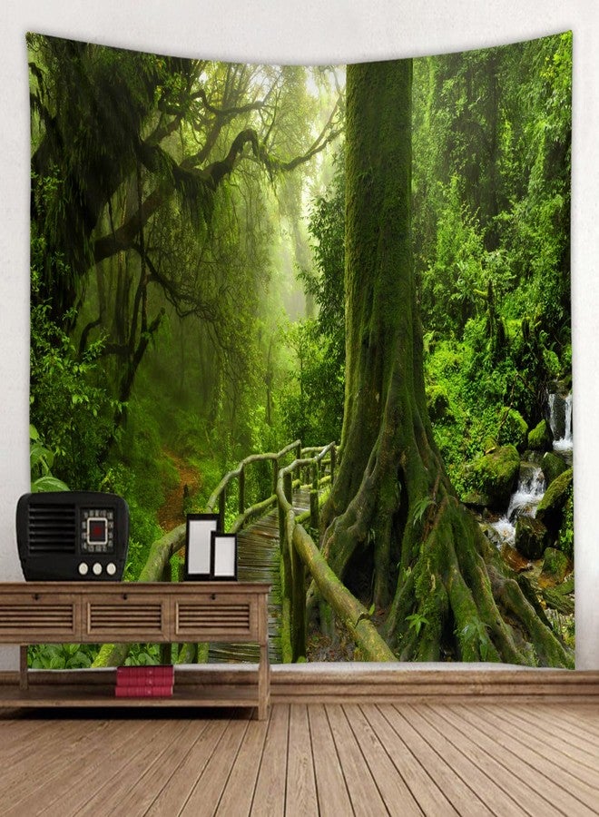 LYFANS Handicrafts Forest Ancient Road psychedelic Design Tapestry Flower Colorful Plant Bedroom, Living Room, Dormitory Daily Forest Decoration Tapestry (79x59 Inches) - Image 2